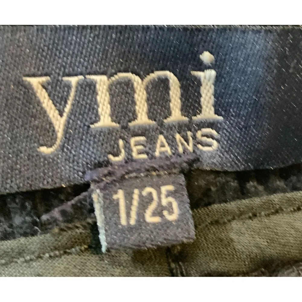 YMI Jeans Black Corduroy Button Up Mini A Line Skirt Size 1/25 Preppy Academia‎